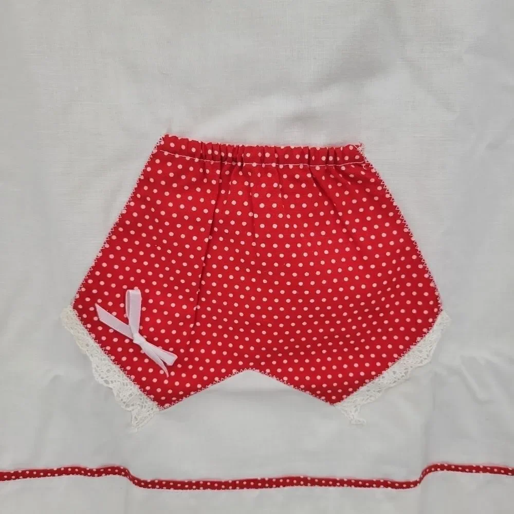 VINTAGE Standard Pillow Cases White with Red Boxers/Bloomers Pillowcase